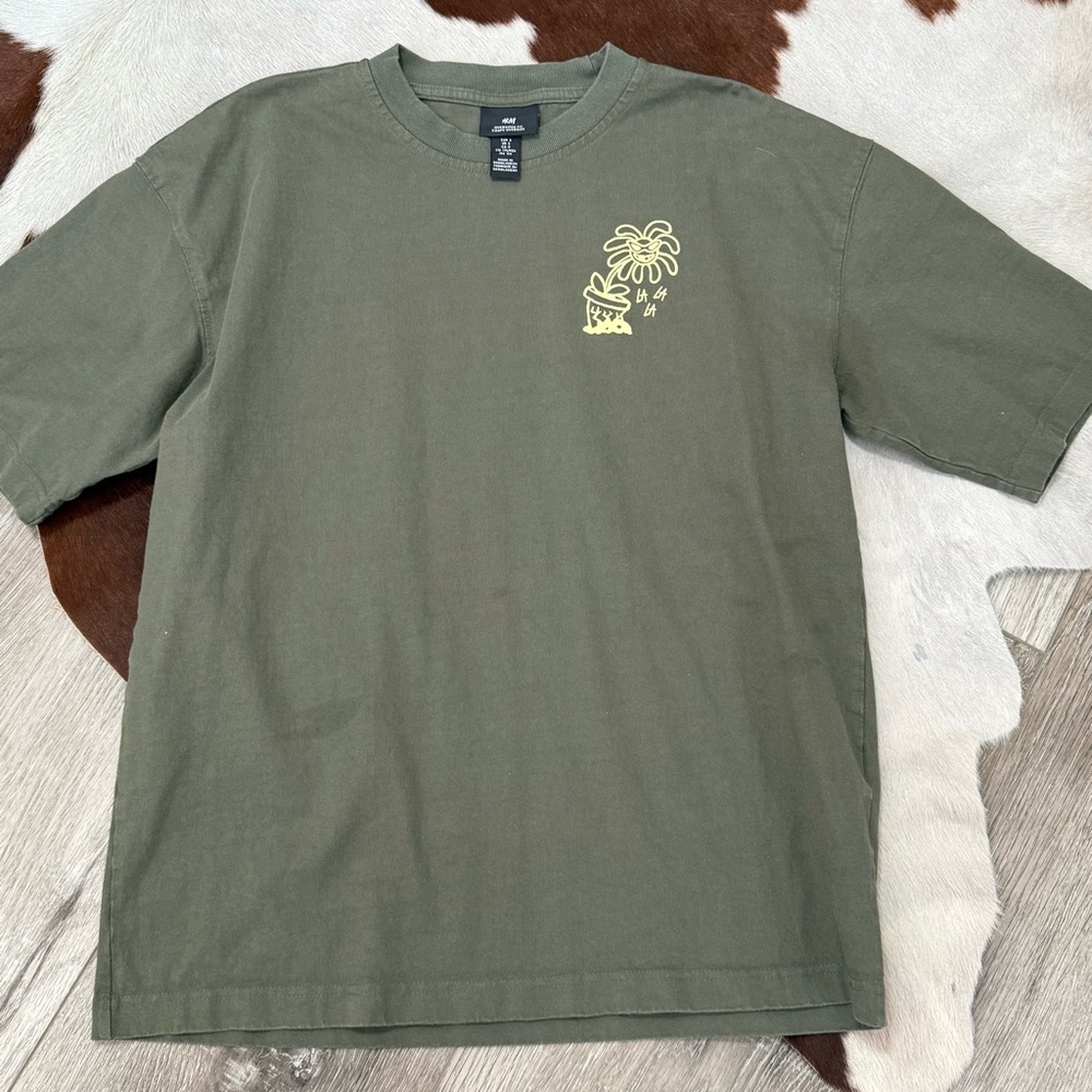 H&M "Venice California" graphic t-shirt in a grey/khaki - Picture 3 of 4